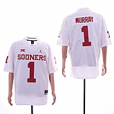 Oklahoma Sooners 1 Kyler Murray White College Football Jersey,baseball caps,new era cap wholesale,wholesale hats
